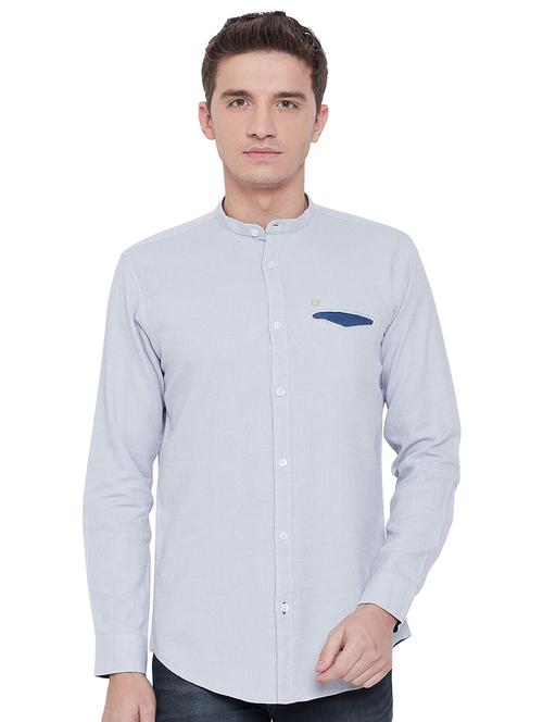 grey solid casual shirt - 17535761 - Standard Image - 1