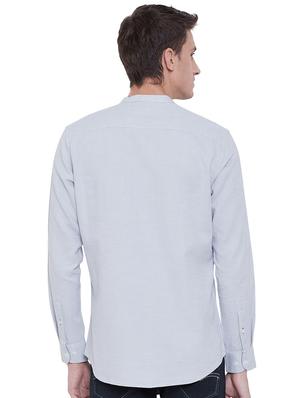 grey solid casual shirt - 17535761 - Standard Image - 3
