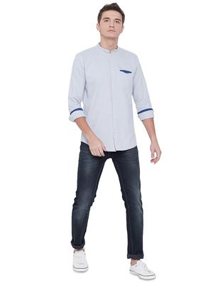 grey solid casual shirt - 17535761 - Standard Image - 4