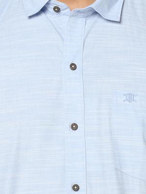 light blue printed casual shirt - 17535765 - Standard Image - 5