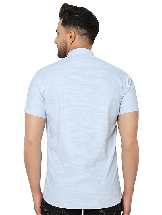 light blue printed casual shirt - 17535765 - Zoom Image - 3