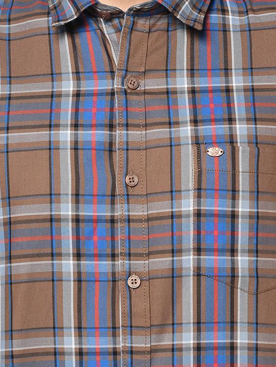brown checkered casual shirt - 17535766 - Zoom Image - 5