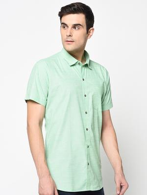green solid casual shirt - 17535767 - Standard Image - 2