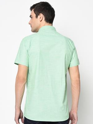 green solid casual shirt - 17535767 - Standard Image - 3