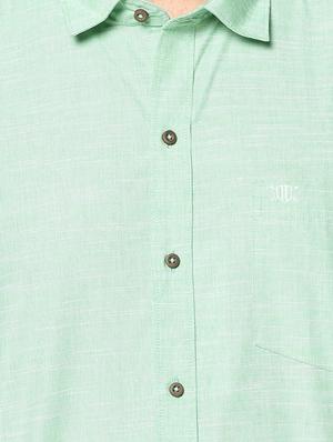 green solid casual shirt - 17535767 - Standard Image - 5