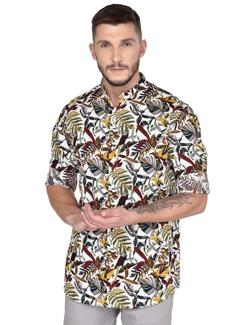 white printed casual shirt - 17535841 - Standard Image - 1
