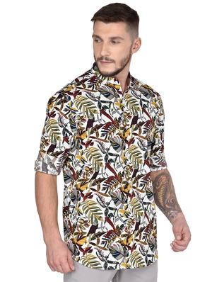 white printed casual shirt - 17535841 - Standard Image - 2
