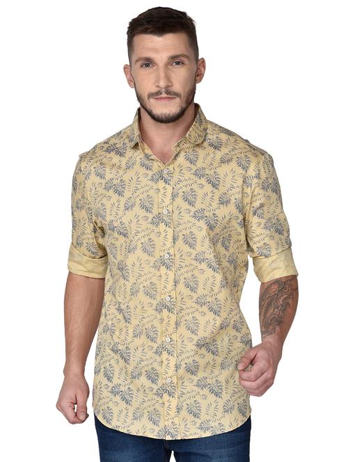 yellow printed casual shirt - 17535842 - Standard Image - 1