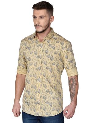 yellow printed casual shirt - 17535842 - Standard Image - 2
