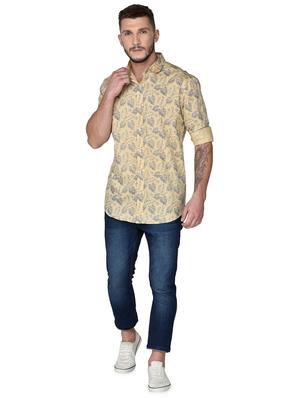 yellow printed casual shirt - 17535842 - Standard Image - 4