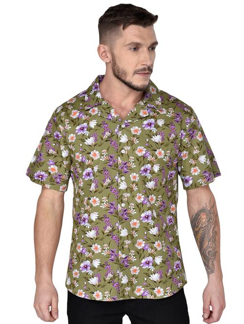 green floral print shirt - 17535843 - Standard Image - 1