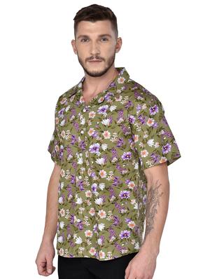 green floral print shirt - 17535843 - Standard Image - 2