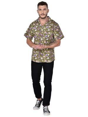 green floral print shirt - 17535843 - Standard Image - 4