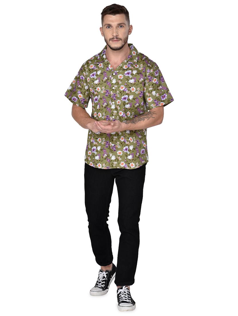 green floral print shirt - 17535843 - Zoom Image - 4