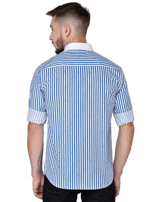 blue striped casual shirt - 17535846 - Standard Image - 3