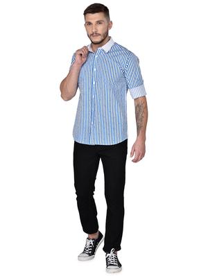 blue striped casual shirt - 17535846 - Standard Image - 4