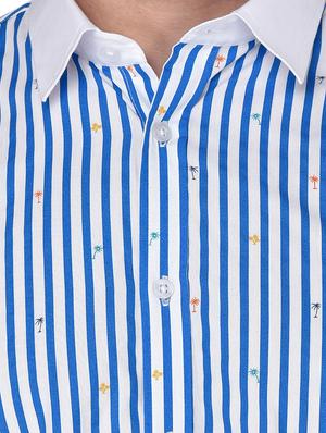 blue striped casual shirt - 17535846 - Standard Image - 5