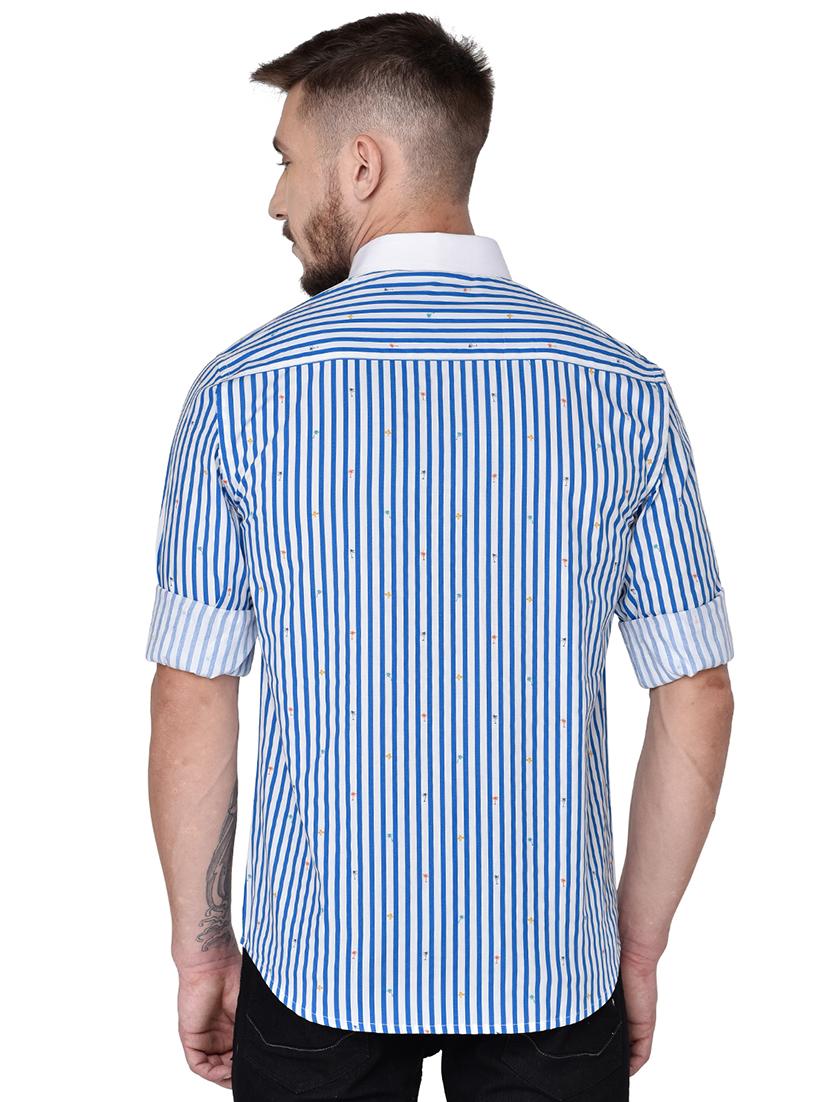 blue striped casual shirt - 17535846 - Zoom Image - 3