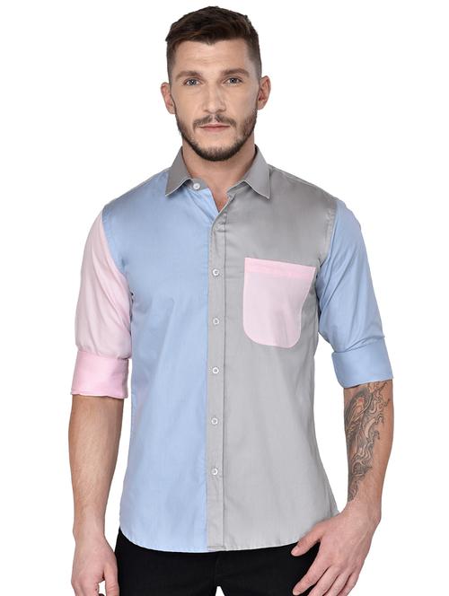 multi colorblock casual shirt - 17535847 - Standard Image - 1