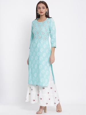 printed kurta sharara set - 17535855 - Standard Image - 2