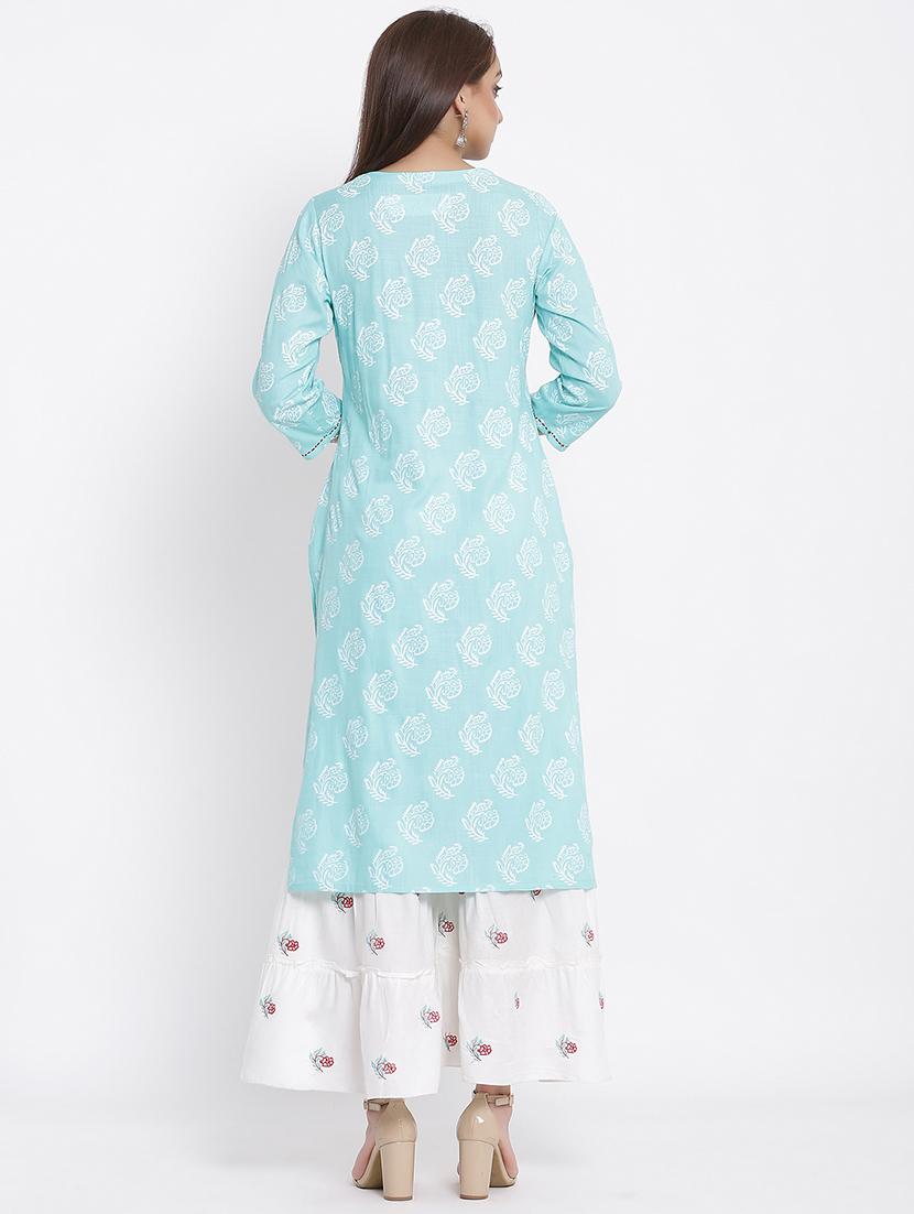 printed kurta sharara set - 17535855 - Zoom Image - 3