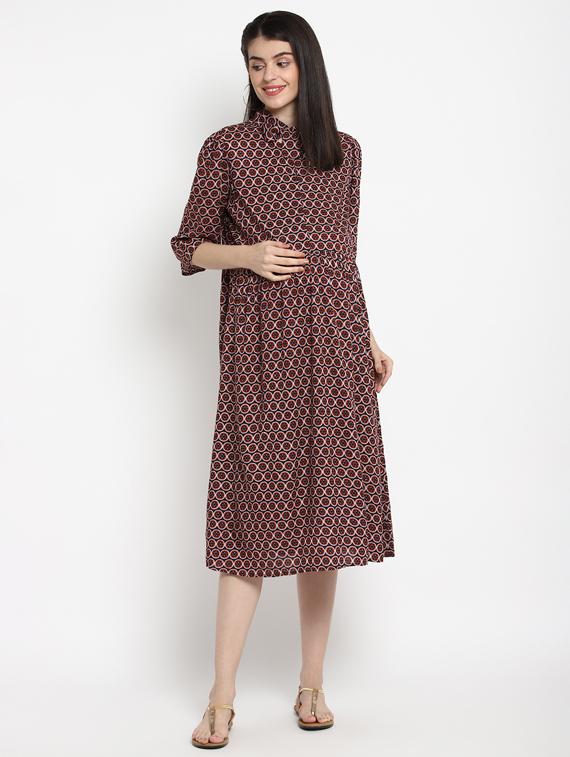 red printed maternity wear - 17535875 - Zoom Image - 1