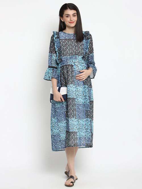blue cotton maternity wear - 17535876 - Standard Image - 1