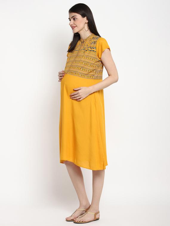 yellow viscose maternity wear - 17535878 - Zoom Image - 2