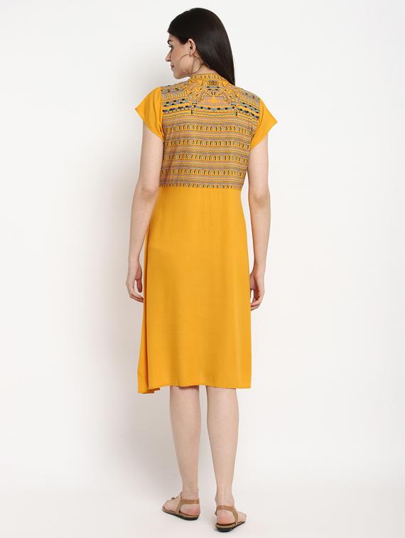 yellow viscose maternity wear - 17535878 - Zoom Image - 3