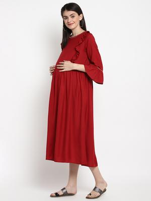 red viscose maternity wear - 17535879 - Standard Image - 2