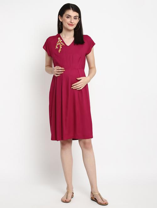 red viscose maternity wear - 17535880 - Standard Image - 1