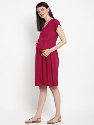 red viscose maternity wear - 17535880 - Standard Image - 2