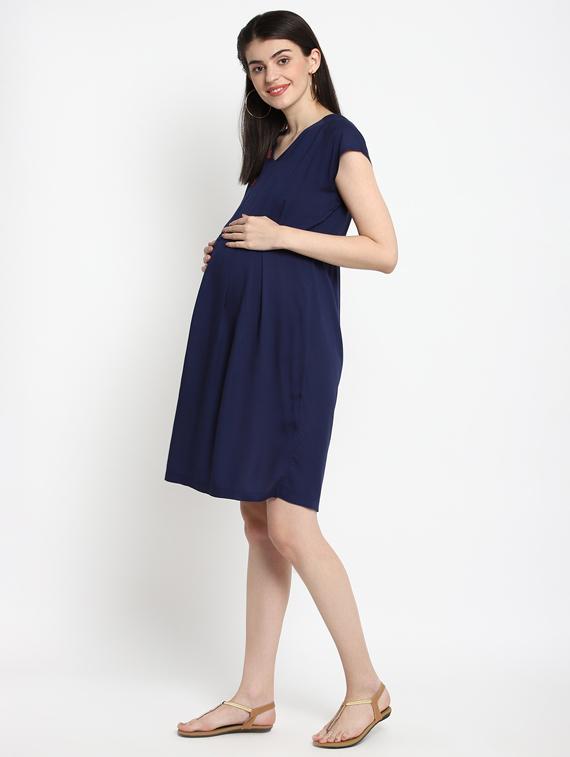 blue viscose maternity wear - 17535883 - Zoom Image - 2