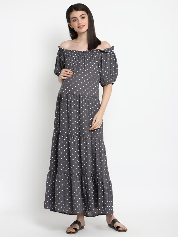 grey polyester maternity wear - 17535886 - Zoom Image - 1