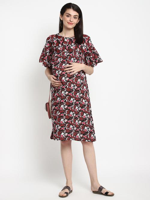 multi colored viscose maternity wear - 17535890 - Standard Image - 1