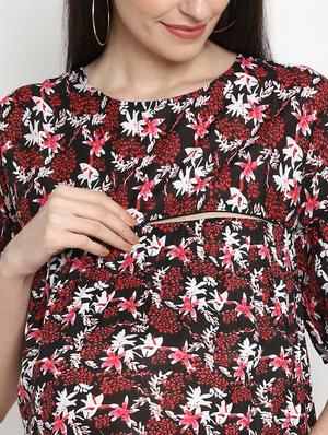 multi colored viscose maternity wear - 17535890 - Standard Image - 4