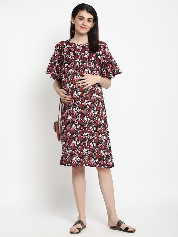 multi colored viscose maternity wear - 17535890 - Zoom Image - 1