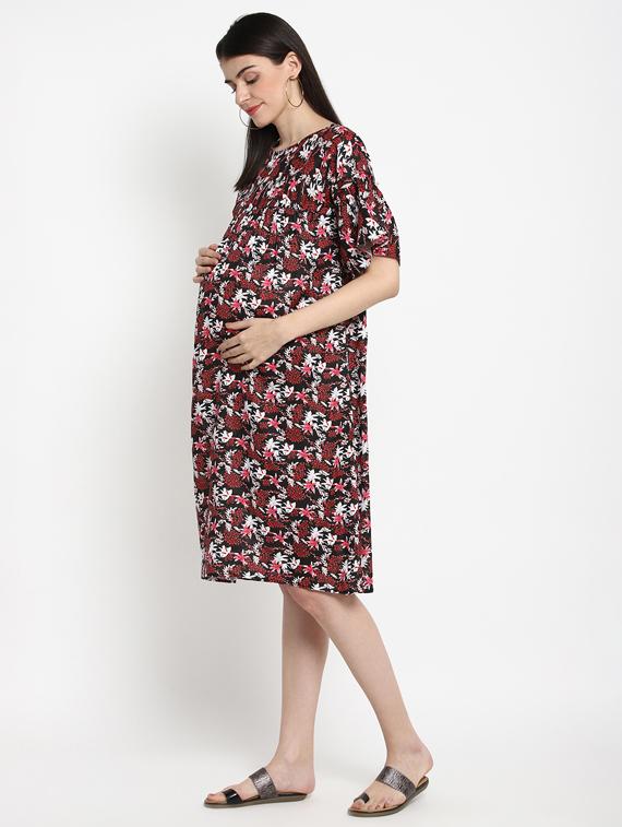 multi colored viscose maternity wear - 17535890 - Zoom Image - 2