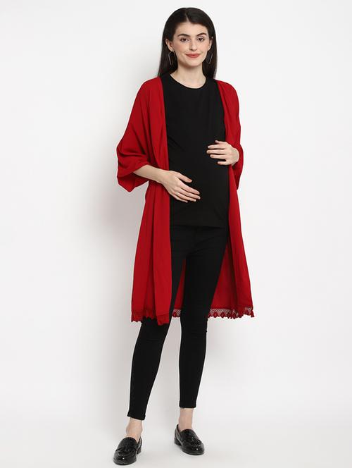 red viscose maternity wear - 17535898 - Standard Image - 1
