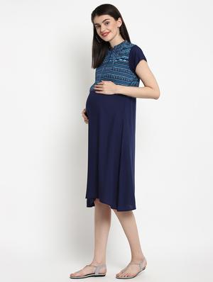blue viscose maternity wear - 17535899 - Standard Image - 2