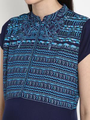 blue viscose maternity wear - 17535899 - Standard Image - 4