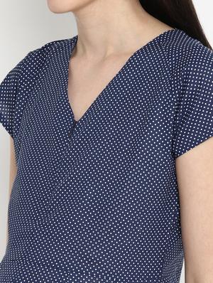 blue viscose maternity wear - 17535900 - Standard Image - 4