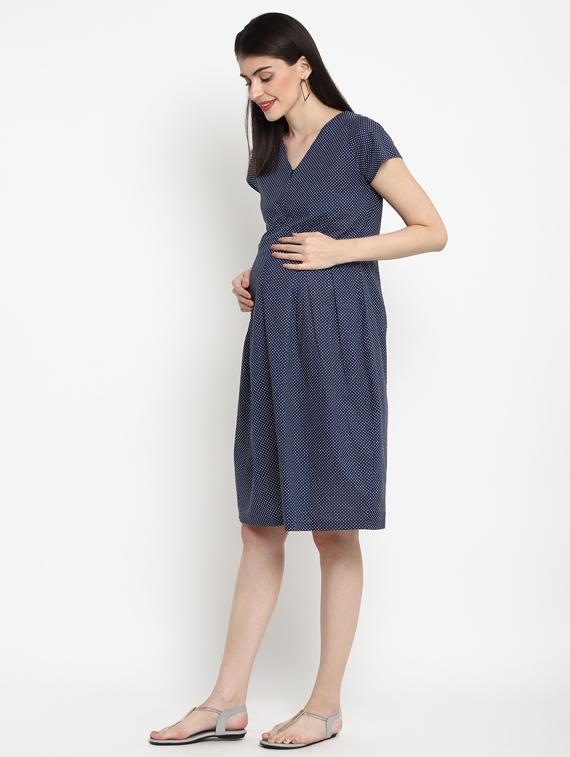 blue viscose maternity wear - 17535900 - Zoom Image - 2