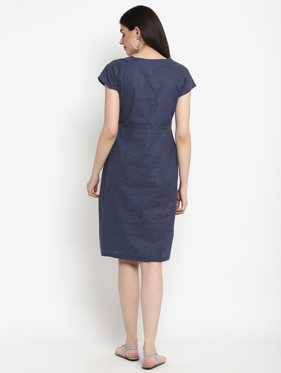 blue viscose maternity wear - 17535900 - Zoom Image - 3