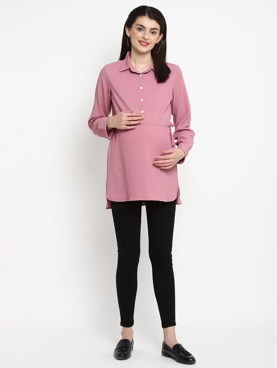pink viscose maternity wear - 17535904 - Zoom Image - 4