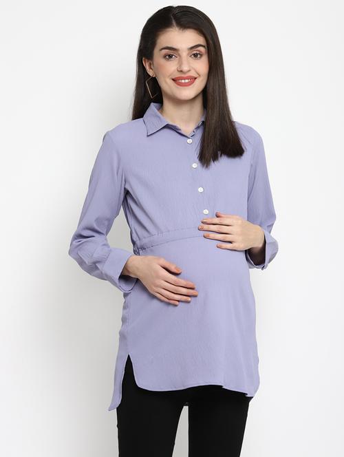 purple viscose maternity wear - 17535905 - Standard Image - 1