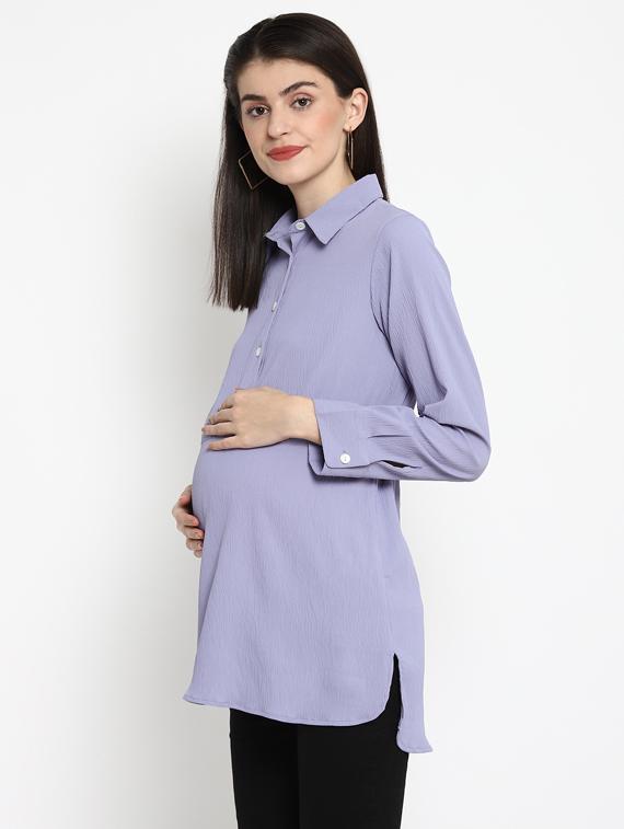 purple viscose maternity wear - 17535905 - Zoom Image - 2