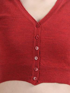 v-neck cropped cardigan - 17535916 - Standard Image - 6