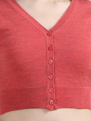 v-neck cropped cardigan - 17535917 - Standard Image - 6