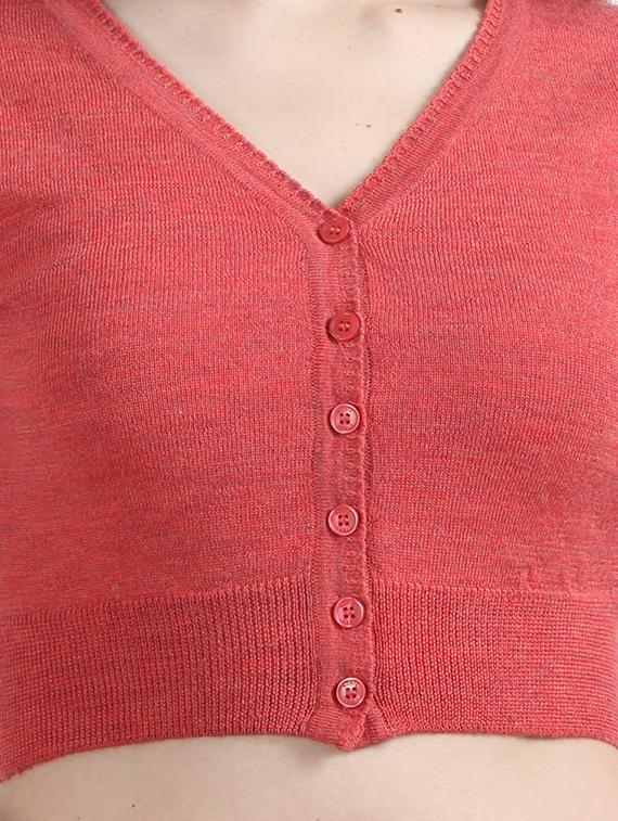 v-neck cropped cardigan - 17535917 - Zoom Image - 6